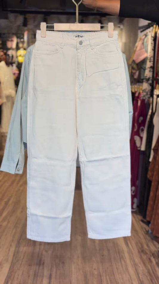 Pastel Sage Utility Jacket & White Denim Co-ord Set