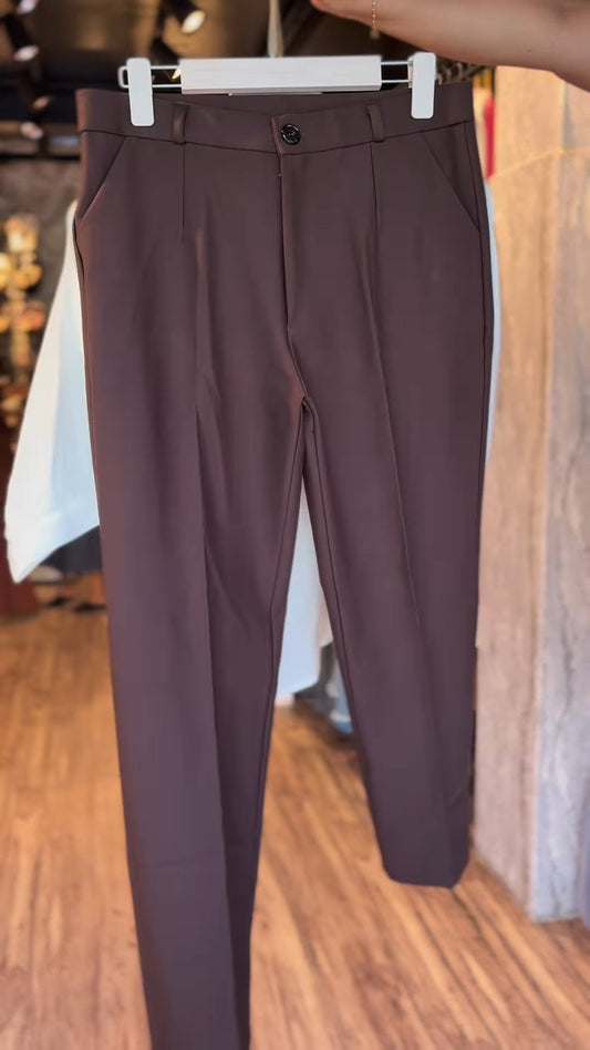 Ivory Kurta & Earthy Brown Trouser Co-ord Set – Effortless Ethnic Elegance