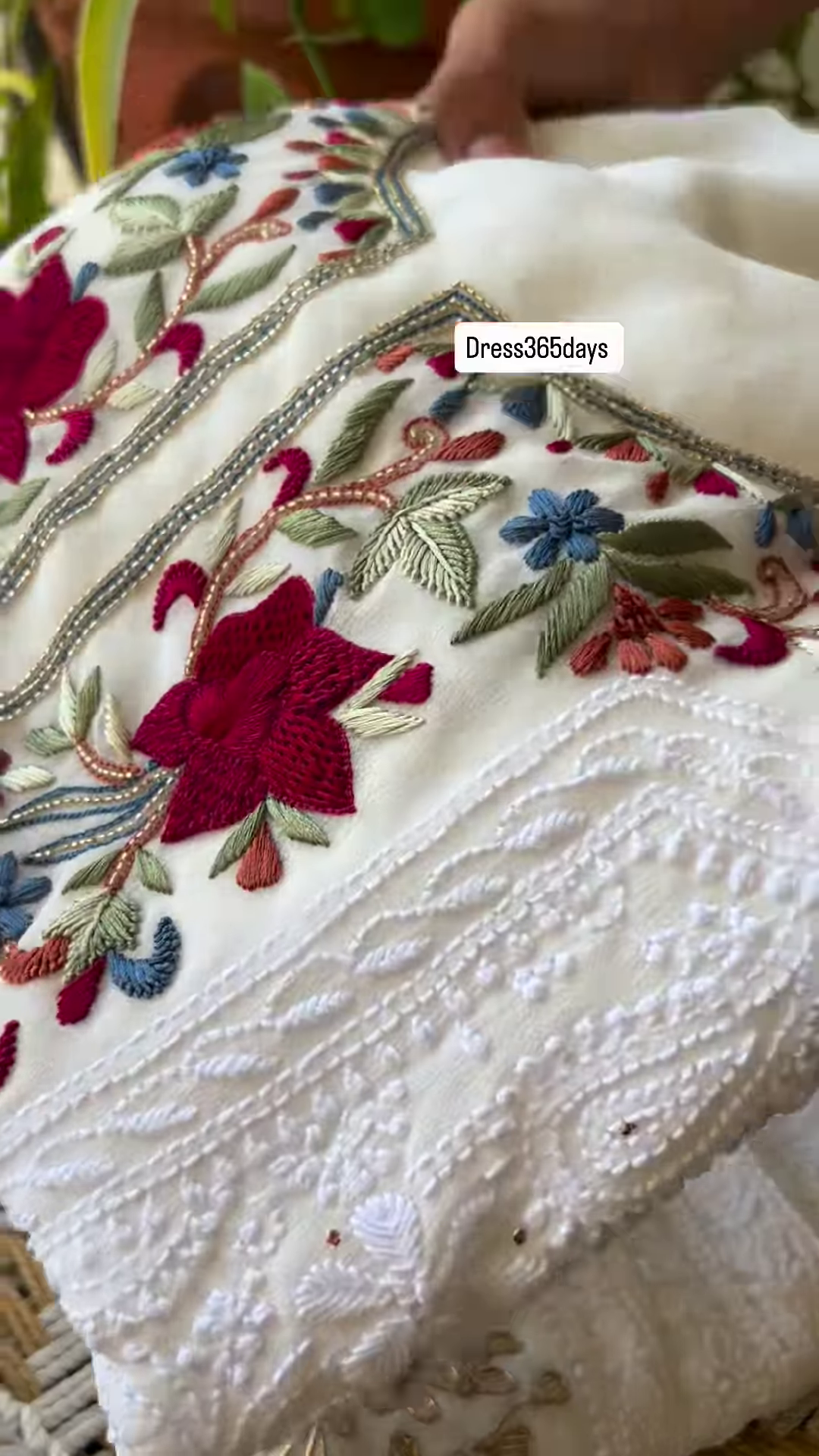 Close-Up of Exquisite Hand-Embroidered Floral Zari Work