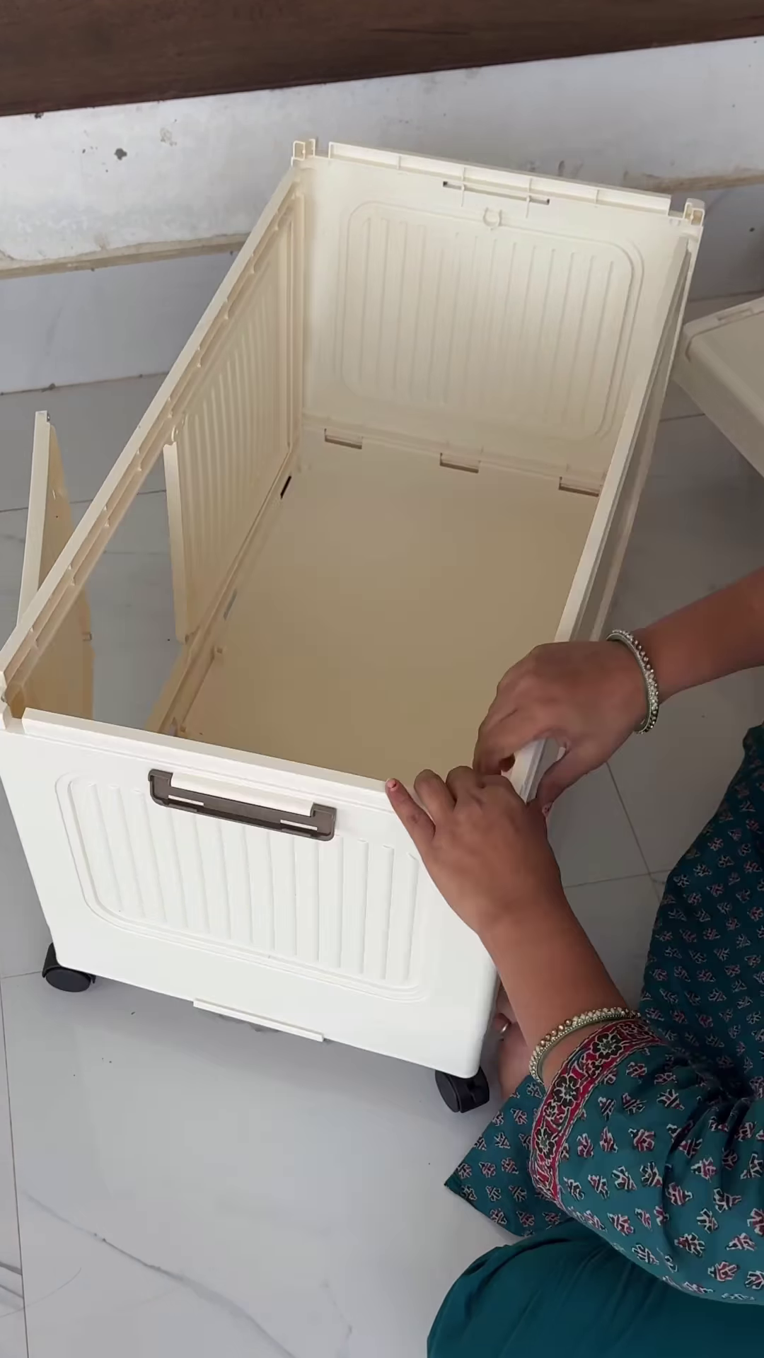 Large Multi-Compartment Portable Storage Cabinet with Translucent Panels