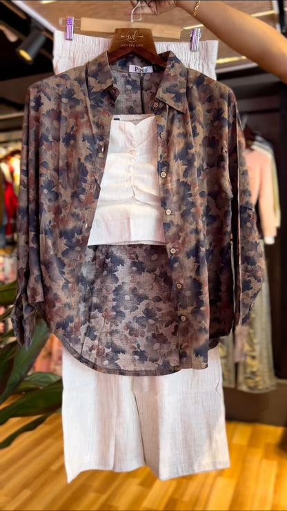 Urban Muse Floral Co-ord Set with Textured Trousers