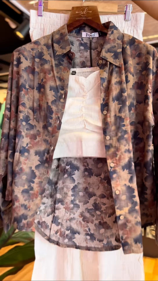 Urban Muse Floral Co-ord Set with Textured Trousers