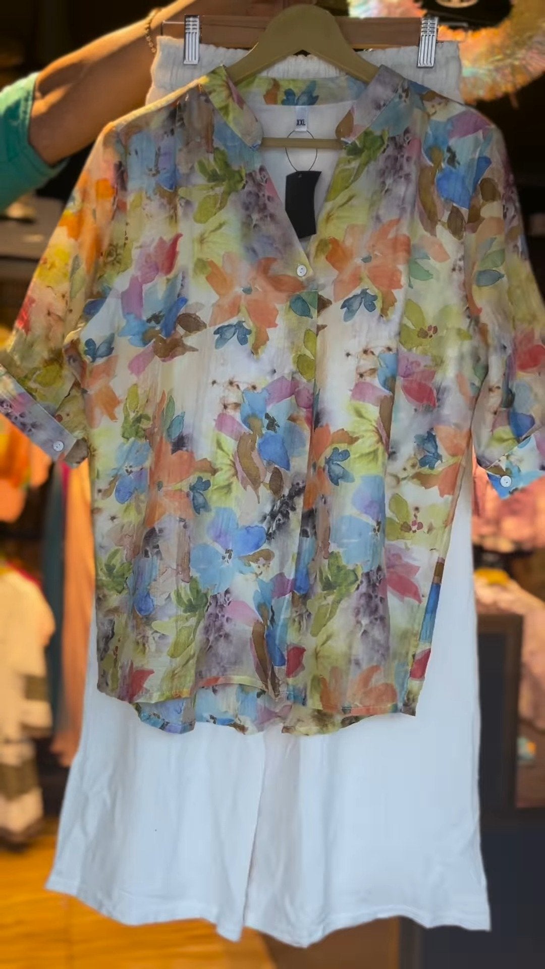Floral Impressionism Linen-Blend Shirt & Trouser Co-ord Set – Sophisticated Casuals