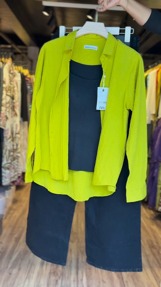 Essentials Zara Inspired Vibrant Co-Ord Set – Available in Lime Green & Classic Black