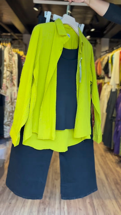 Essentials Zara Inspired Vibrant Co-Ord Set – Available in Lime Green & Classic Black