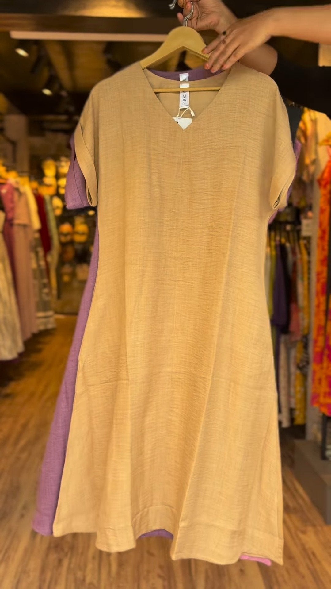 Minimalist A-Line Textured Cotton Kurta – Available in Aqua Blue, Pastel Lilac, Warm Sand, Dusky Rose & Charcoal Grey