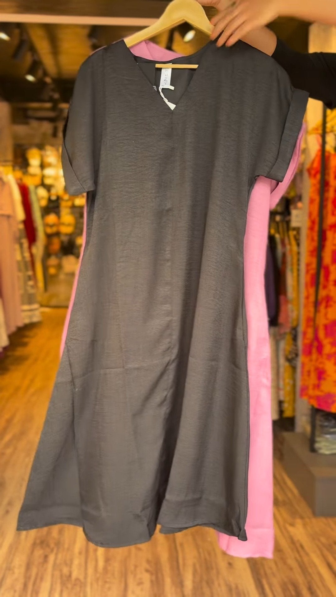 Minimalist A-Line Textured Cotton Kurta – Available in Aqua Blue, Pastel Lilac, Warm Sand, Dusky Rose & Charcoal Grey