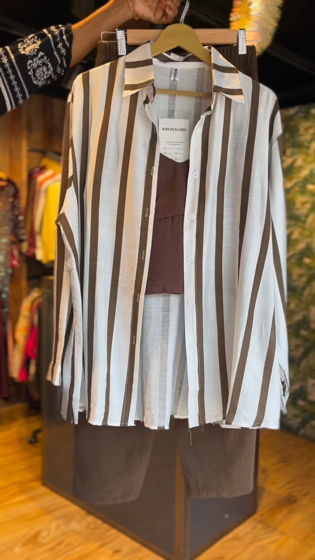 Minimalist Striped Co-ord Set with Elasticated Trousers