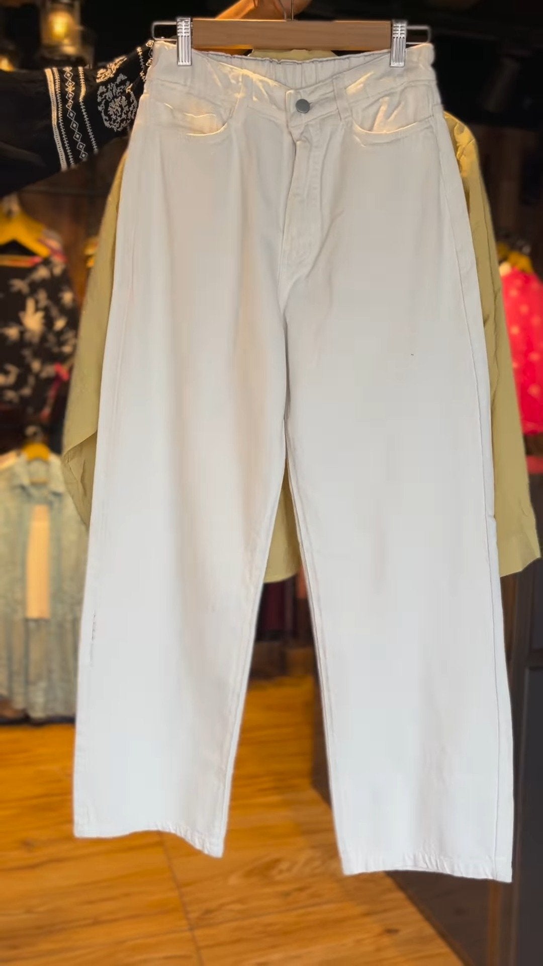 Sunshine Chic Co-ord Set: Textured Mustard Shirt & White Trousers
