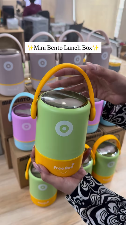 Portable Mini Bento Lunch Box with Insulated Handle