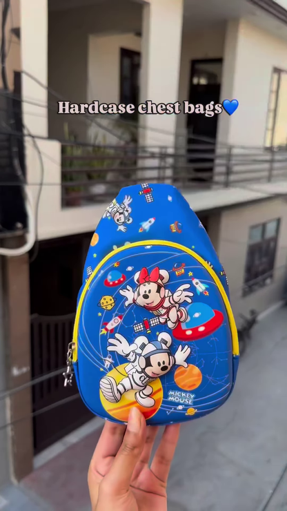 Blue Dinosaur-Themed Kids’ Hardcase Chest Bag