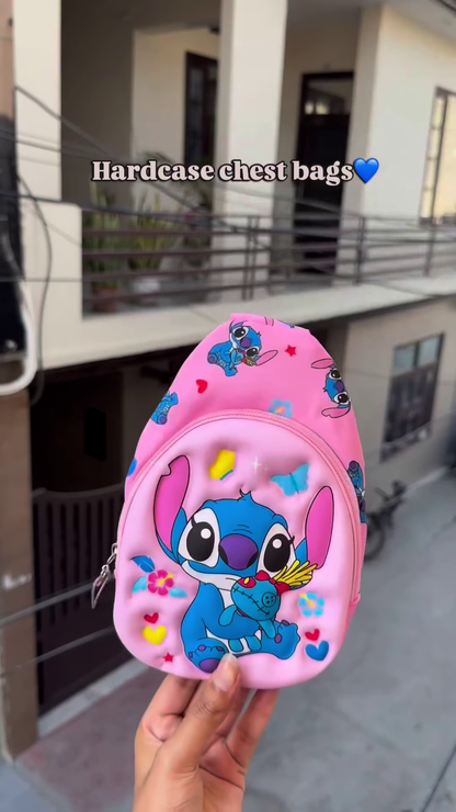 Blue Dinosaur-Themed Kids’ Hardcase Chest Bag