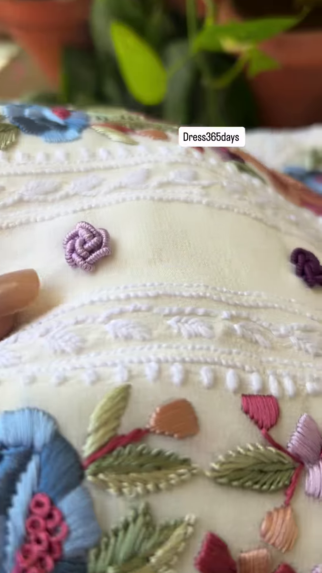 Close-Up of Exquisite Hand-Embroidered Floral Zari Work