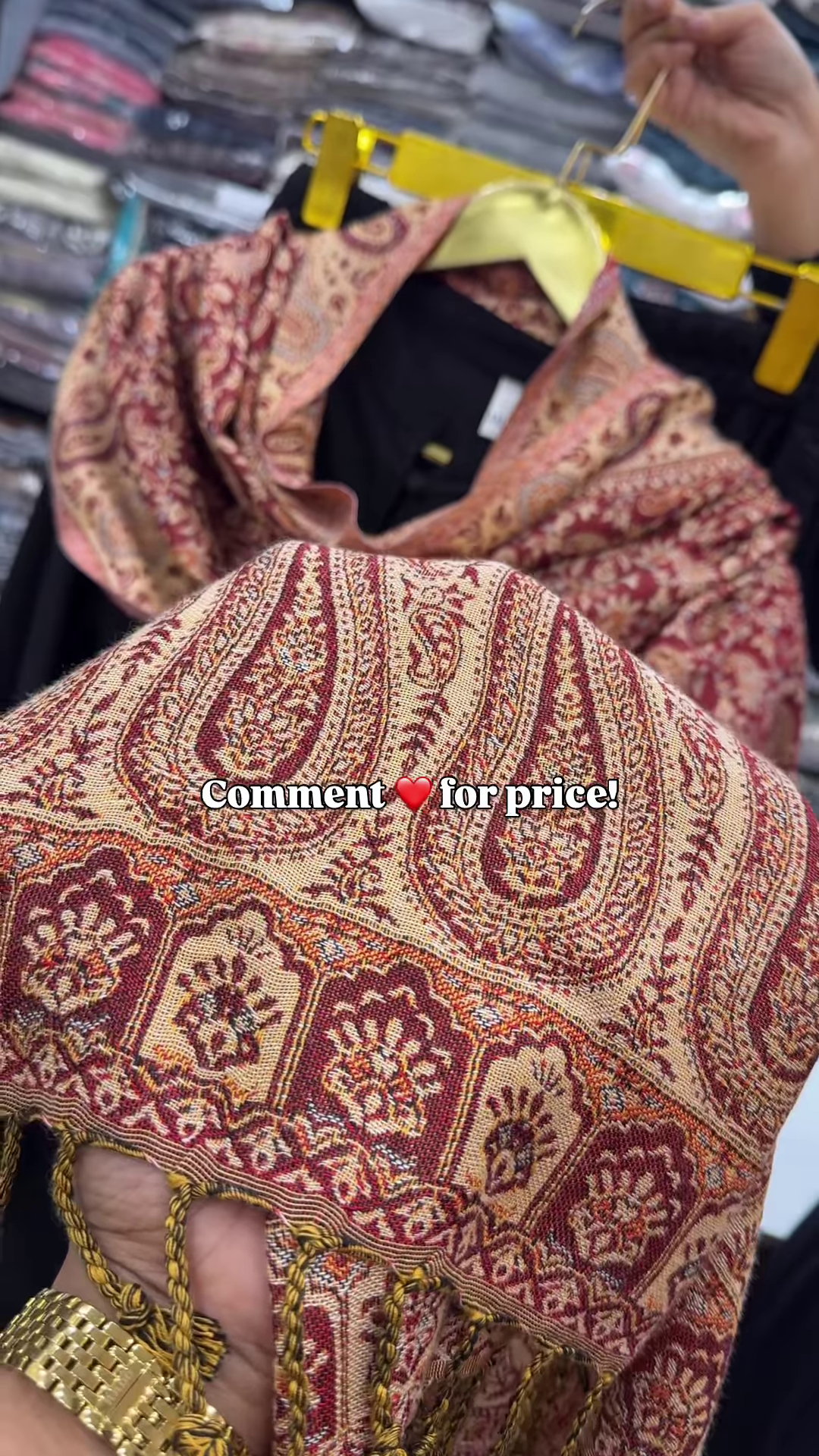 Classic Black Longline Tunic with Rich Kashmiri-Inspired Paisley Shawl