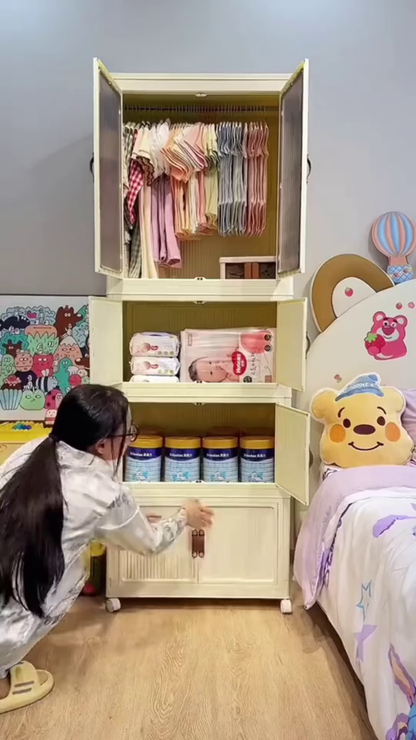 Premium Multi-Tier Kids' Nursery Wardrobe with Modular Storage