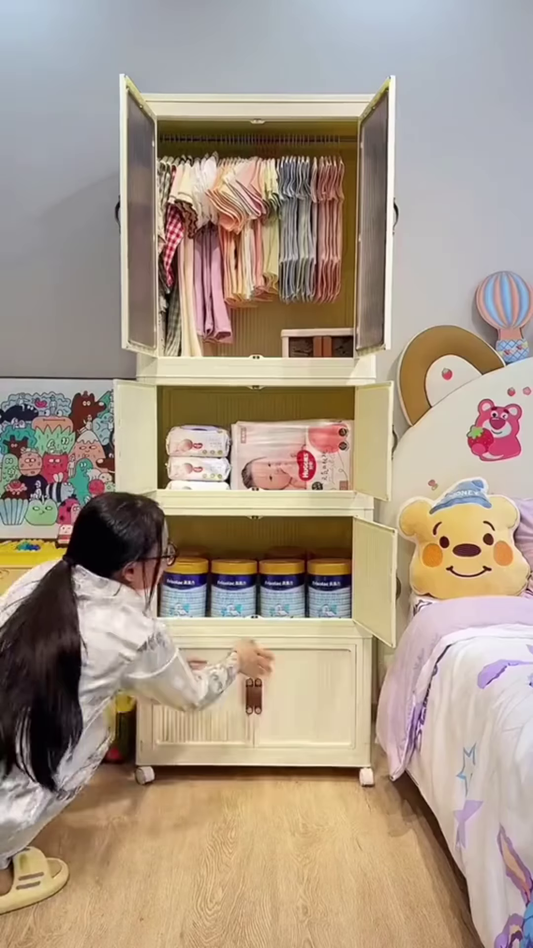 Premium Multi-Tier Kids' Nursery Wardrobe with Modular Storage