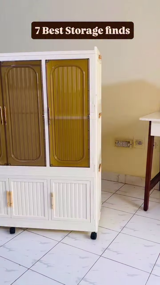 Modern Arched Fluted-Door Modular Storage Wardrobe