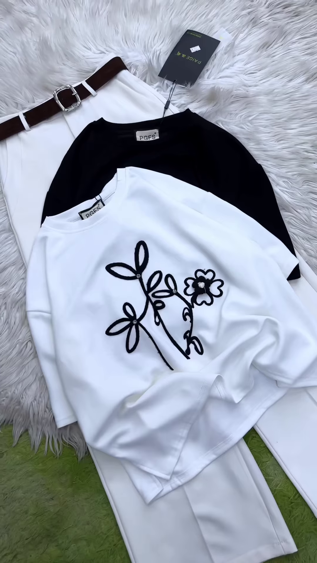 Sophisticated Embroidered Tee and Trouser Ensemble
