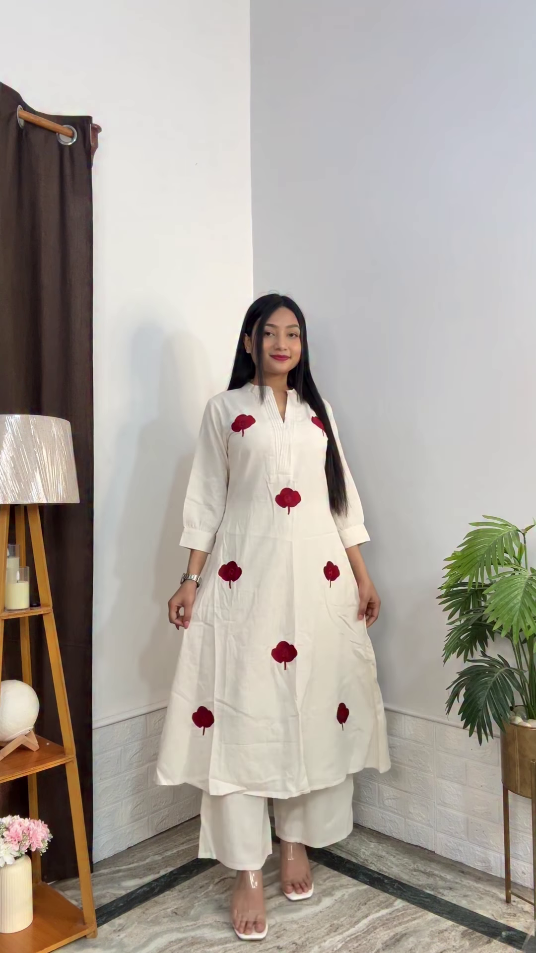 Artisanal Floral Kurta and Trouser Set Collection