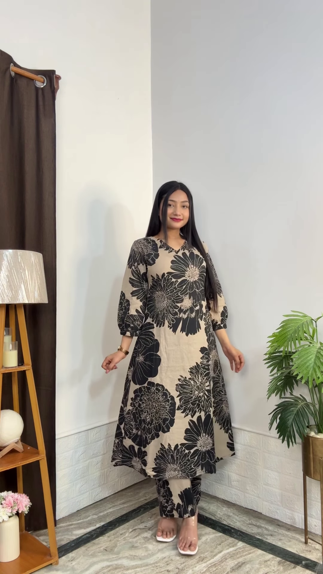 Artisanal Floral Kurta and Trouser Set Collection