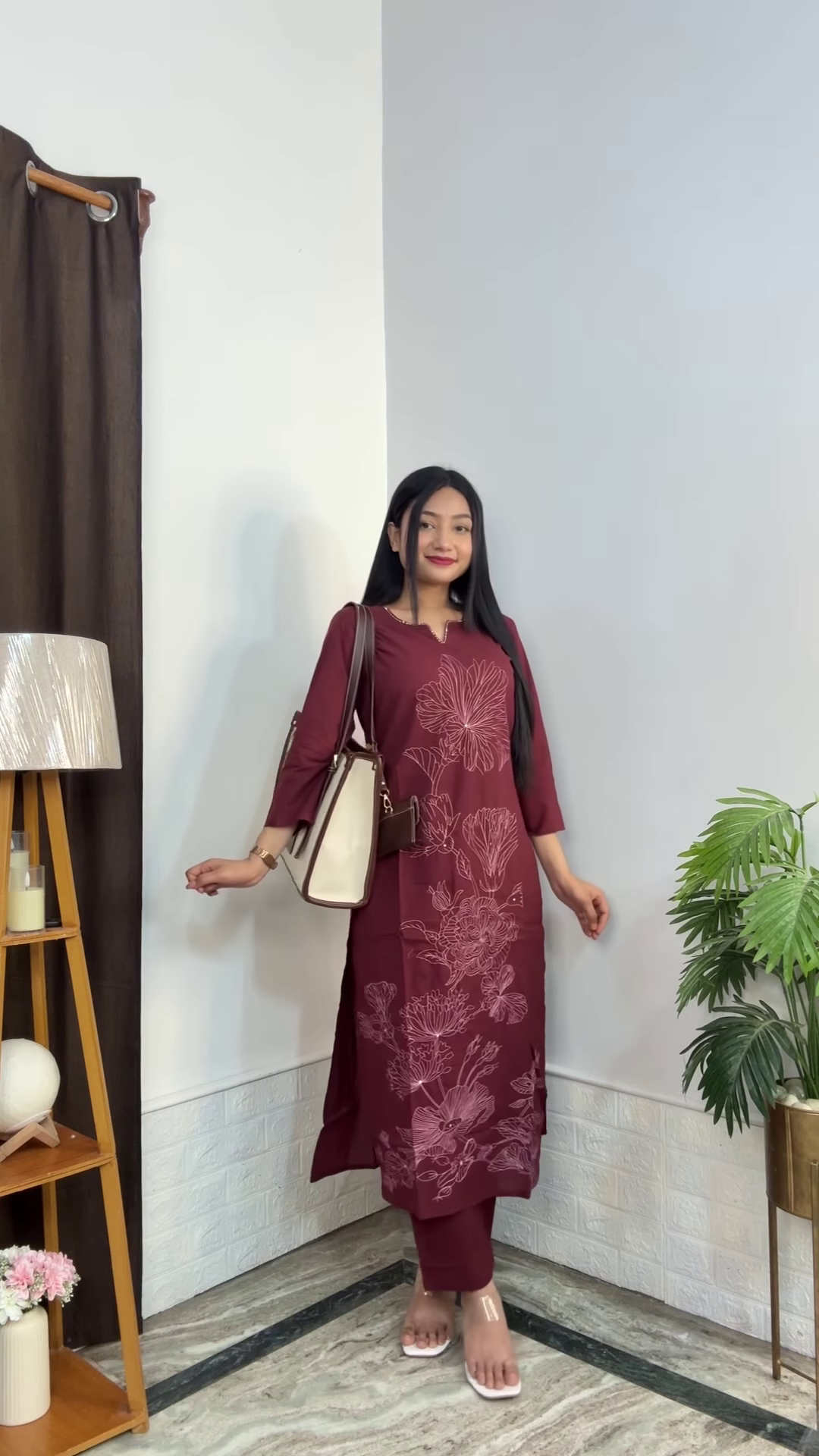 Artisanal Floral Kurta and Trouser Set Collection