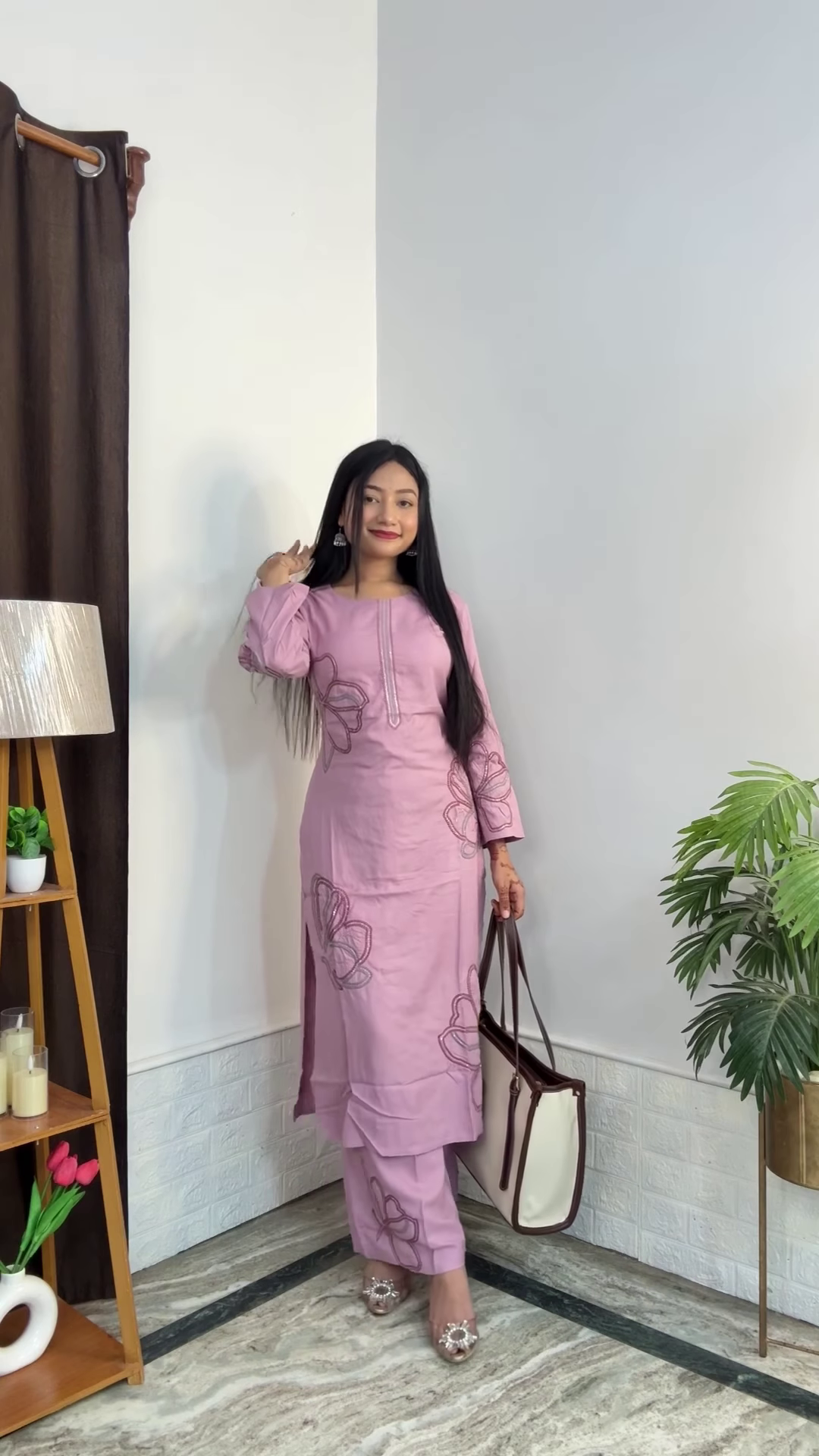 Artisanal Floral Kurta and Trouser Set Collection