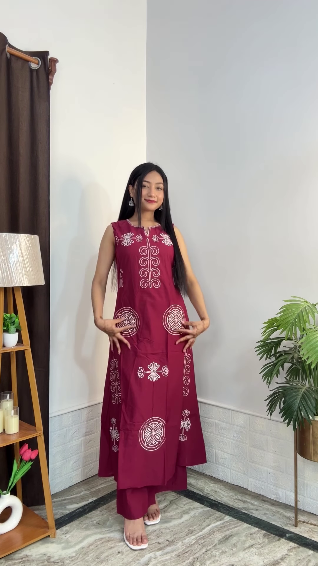 Artisanal Floral Kurta and Trouser Set Collection