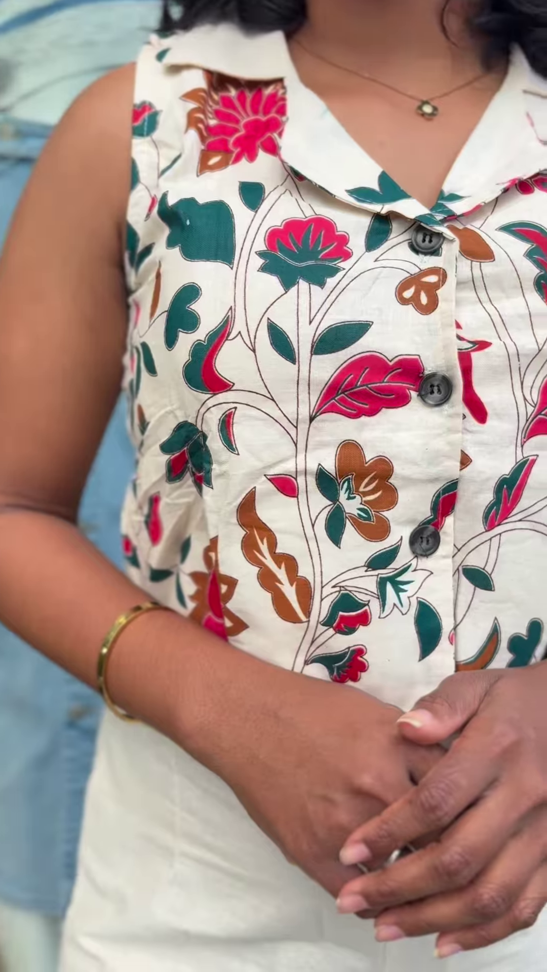 Floral Print Collared Crop Top and Matching Palazzo Set