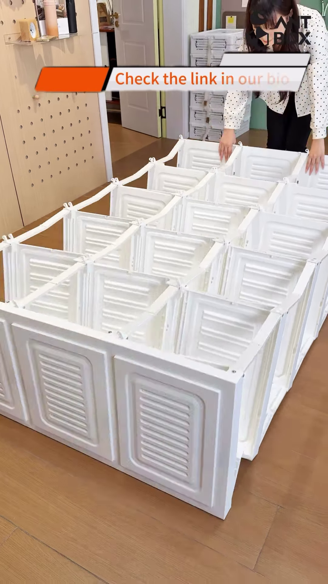 Modular Folding Closet with Translucent Swing-Doors