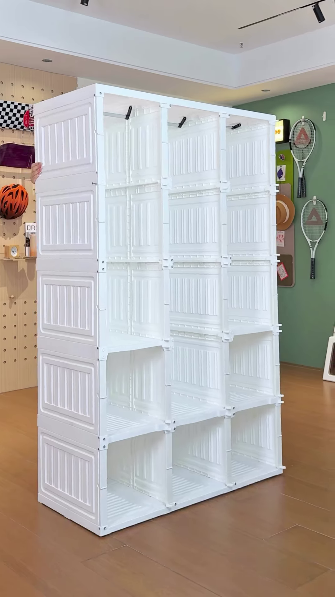Modular Folding Closet with Translucent Swing-Doors