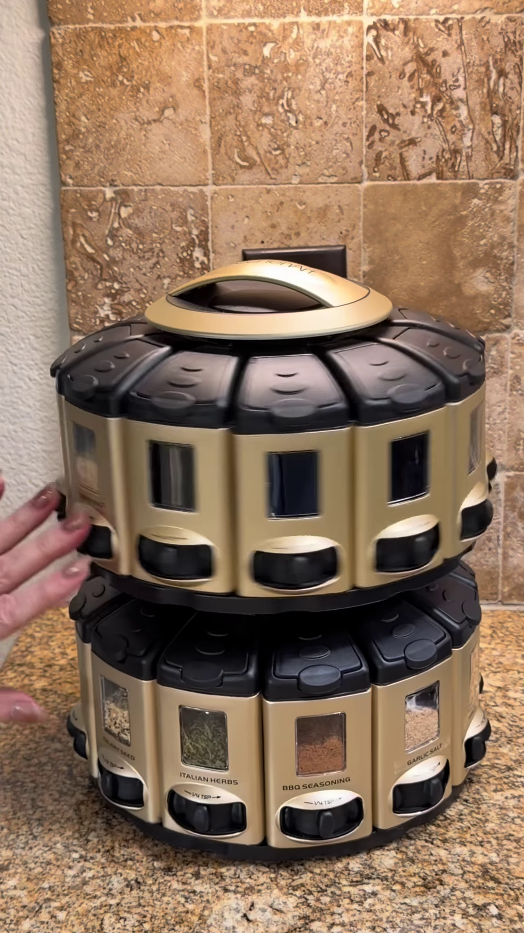 Auto-Measure Rotating Spice Dispenser Carousel