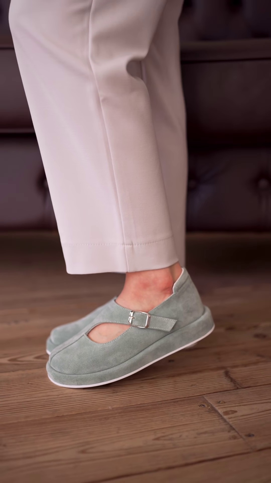 Suede Mary Jane Platform Flats