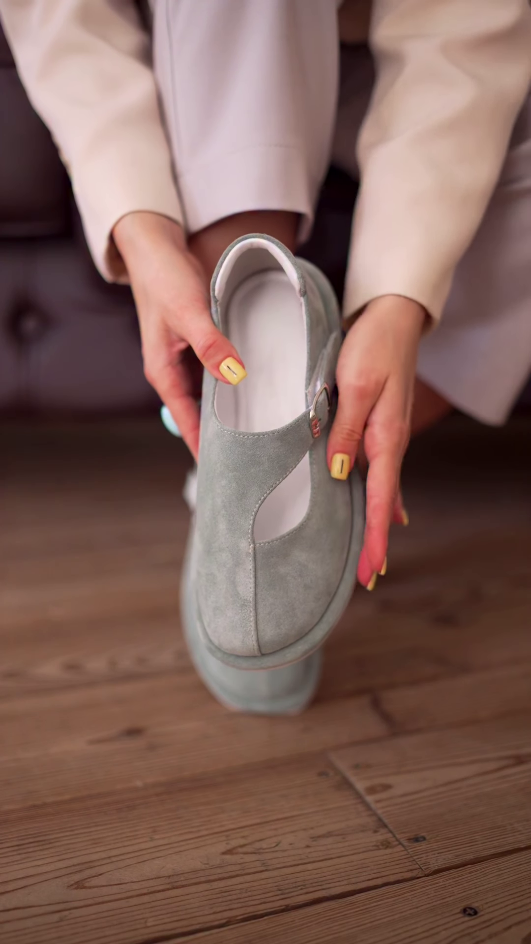 Suede Mary Jane Platform Flats