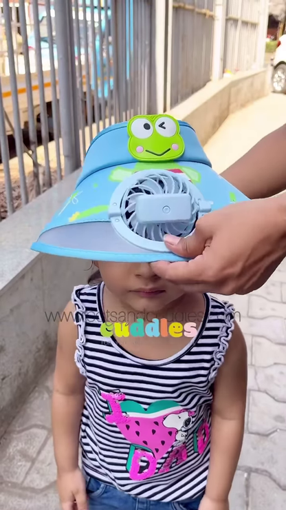 Kids’ Sun Visor Cap with Built-in Cooling Fan – Portable Summer Headwear